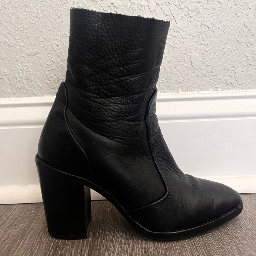 Black Leather Ankle Boots